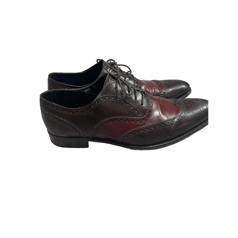 To Boot New York Two Toned Wingtip Brogue Oxford Shoes size 11 Brown Oxblood - Picture 6 of 14